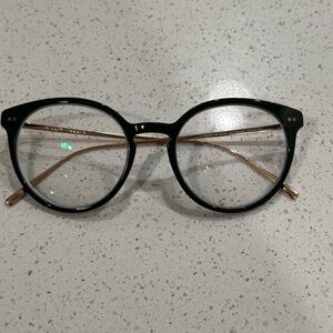 Warby Parker Elegant Forest Green and Gold Frames